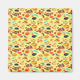 秋の秋のパターンの黄色 マグネット