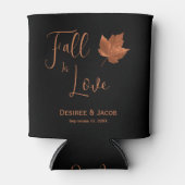 秋の秋のラブコ素朴ッパー黒カエデ葉 缶クーラー (正面)