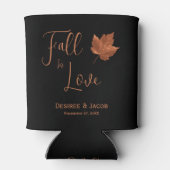 秋の秋のラブコ素朴ッパー黒カエデ葉 缶クーラー (裏面)