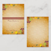 秋の秋の収穫の感謝祭のテーブルのプレイスカード プレイスカード (正面/裏面)