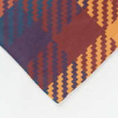 秋の秋の土色の格子模様 フリースブランケット (角)