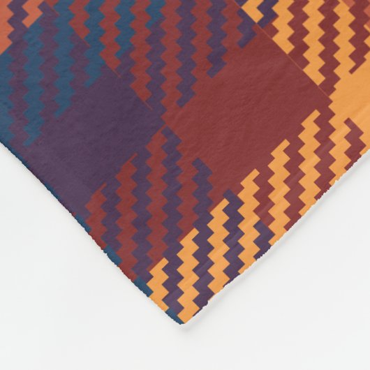 秋の秋の土色の格子模様 フリースブランケット (角)