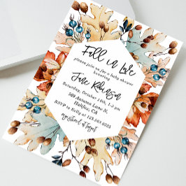 秋の秋の愛の葉の果実ベビーシャワー 招待状