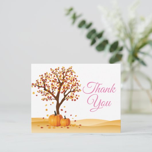 秋の秋の木のカボチャサンキューカード サンキューカード (スタンド正面)
