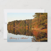 秋の秋の木のleaves湖の結婚式招待状 招待状 (裏面)