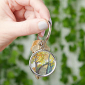 秋の秋の木は芸術の絵画の運命を去ります キーホルダー (手)