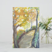 秋の秋の木は芸術の絵画の運命を去ります 便箋 (スタンド正面)