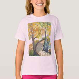 秋の秋の木は芸術の絵画の運命を去ります Tシャツ