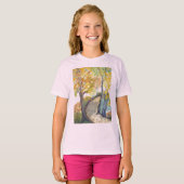 秋の秋の木は芸術の絵画の運命を去ります Tシャツ (正面フル)