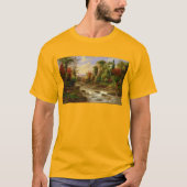 秋の秋の森林川のロバートDuncansonの運命 Tシャツ (正面)