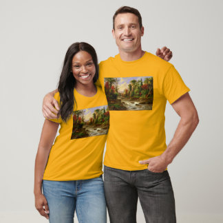 秋の秋の森林川のロバートDuncansonの運命 Tシャツ