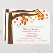 秋の秋の秋の葉婚約パーティ 招待状 (正面/裏面)