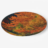 秋の秋の紅葉素朴写真結婚色 ペーパープレート (アングル)