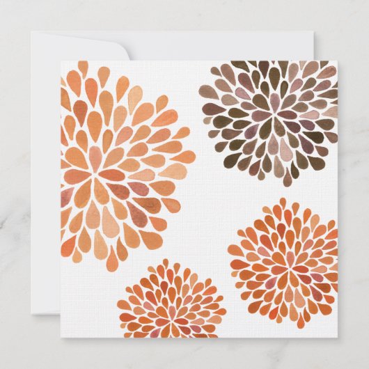 秋の秋の結婚式の花の開花の招待状 招待状 (裏面)