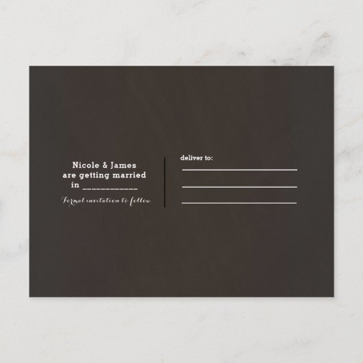 秋の秋の結婚式オレンジ色のフローラ保存日付 案内ポストカード (裏面)