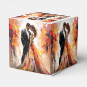 秋の秋の結婚式カップル芸術的お気に入り フェイバーボックス (裏面サイド)