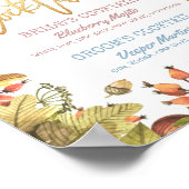 秋の秋の結婚式シグネチャーカクテルドリンクメニュー ポスター (角)