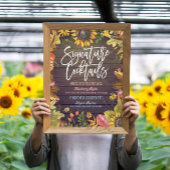 秋の秋の結婚式シグネチャーカクテルドリンクメニュー ポスター