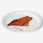 秋の秋の結婚式ブラウンリッチ深い素朴カラー ペーパープレート (アングル)