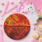 秋の秋の結婚式素朴リーフ写真クローズアップ ペーパープレート (パーティー)