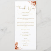 秋の秋の結婚式金ゴールドサンキュー座席表 メニュー (正面)