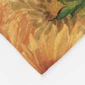 秋の秋の花のデザイン フリースブランケット (角)