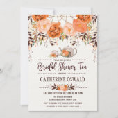 秋の秋の花のBohoの花嫁のお茶会の招待 招待状 (正面)