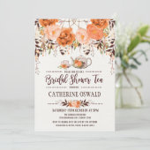 秋の秋の花のBohoの花嫁のお茶会の招待 招待状 (スタンド正面)