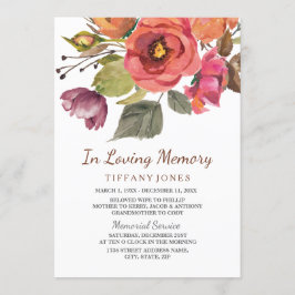 秋の秋の花を愛の記憶サービス 招待状