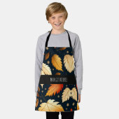 秋の秋の落離れちレトロ模様 エプロン (着用した状態)