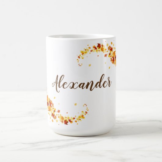 秋の秋の葉のかえでのコーヒー・マグ コーヒーマグカップ (中央)