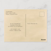 秋の秋の葉のエレガント緑の感謝祭 ポストカード (裏面)