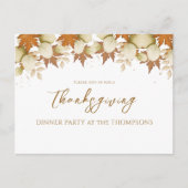 秋の秋の葉のエレガント緑の感謝祭 ポストカード (正面)