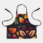 秋の秋の葉秋のグラデーション虹のパターン エプロン (正面)