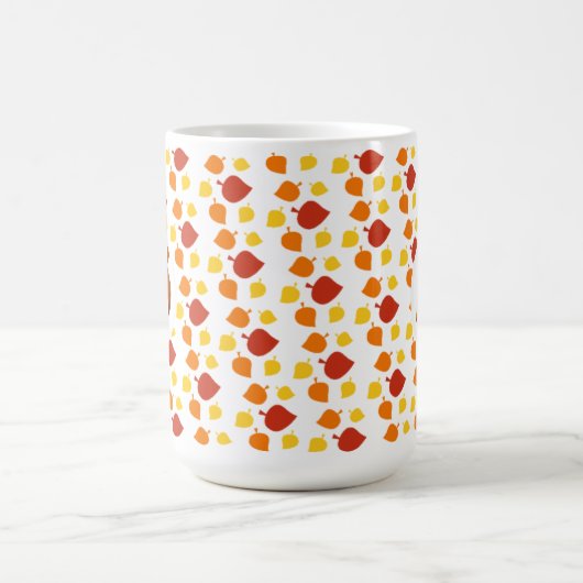 秋の秋の葉秋の動物の交差コーヒーマグ コーヒーマグカップ (中央)