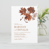 秋の秋の葉結婚式招待状 招待状 (スタンド正面)