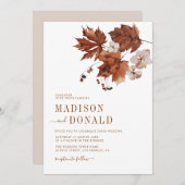 秋の秋の葉結婚式招待状 招待状 (正面/裏面)