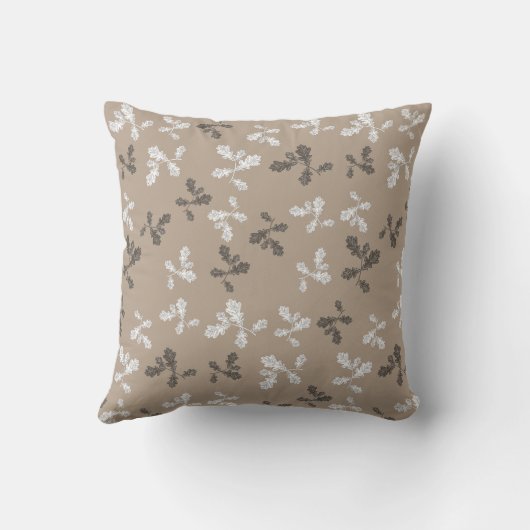 秋の秋の葉葉の茶色の格子模様 クッション (裏面)