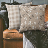 秋の秋の葉葉の茶色の格子模様 クッション