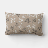 秋の秋の葉葉の茶色の格子模様 ランバークッション (裏面)