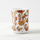 秋の秋の葉離れのモノグラムコーヒーマグ コーヒーマグカップ (中央)