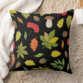 秋の秋もみじの葉のキノコ型 クッション (ブランケット)