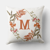 秋の秋をテーマにしたウッドランドかわいいキツネフラワーリース クッション (裏面)