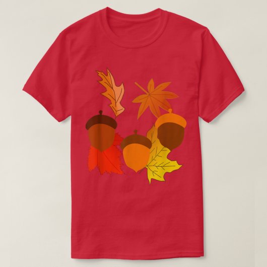 秋の秋アコーズ葉と Tシャツ (デザイン正面)