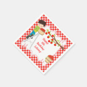 秋の秋アップルピックブラックヘアボーイ誕生日 スタンダードカクテルナプキン (角)