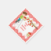 秋の秋アップルピックブルネットボーイ誕生日 スタンダードカクテルナプキン (角)