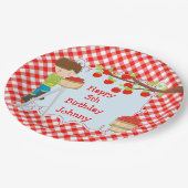 秋の秋アップルピックブルネットボーイ誕生日 ペーパープレート (アングル)