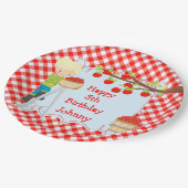 秋の秋アップルピックブロンドボーイ誕生日 ペーパープレート (アングル)