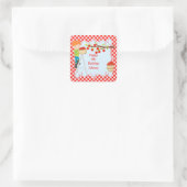 秋の秋アップルピックレッドヘアボーイ誕生日 スクエアシール (バッグ)