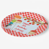 秋の秋アップルピックレッドヘアボーイ誕生日 ペーパープレート (アングル)